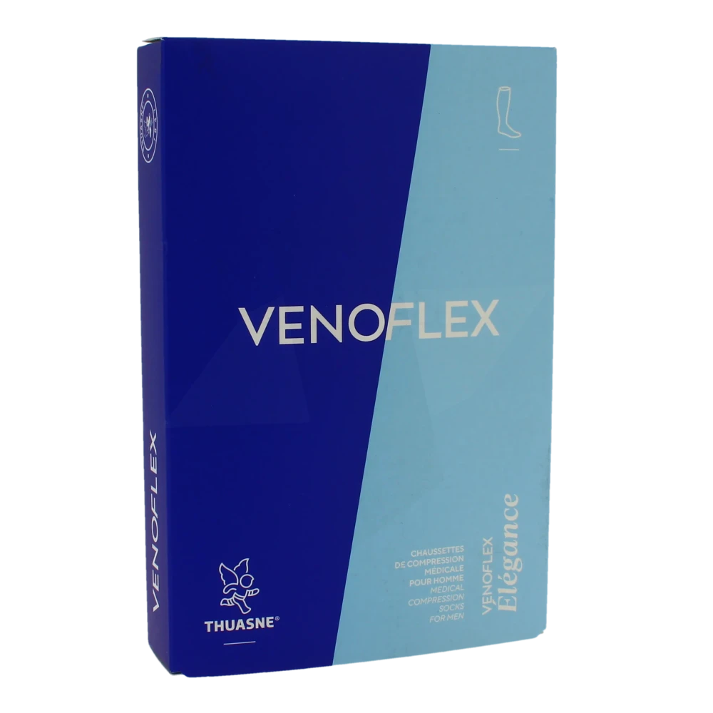 Venoflex Elegance 2 Chaussette Maille Côtelée Homme Beige Sable Taille 3l