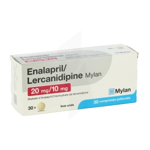 Enalapril/lercanidipine Viatris 20 Mg/10 Mg, Comprimé Pelliculé