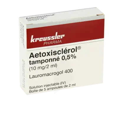 Aetoxisclerol 0,5% (10 Mg/2 Ml), Solution Injectable à LIVRON-SUR-DROME