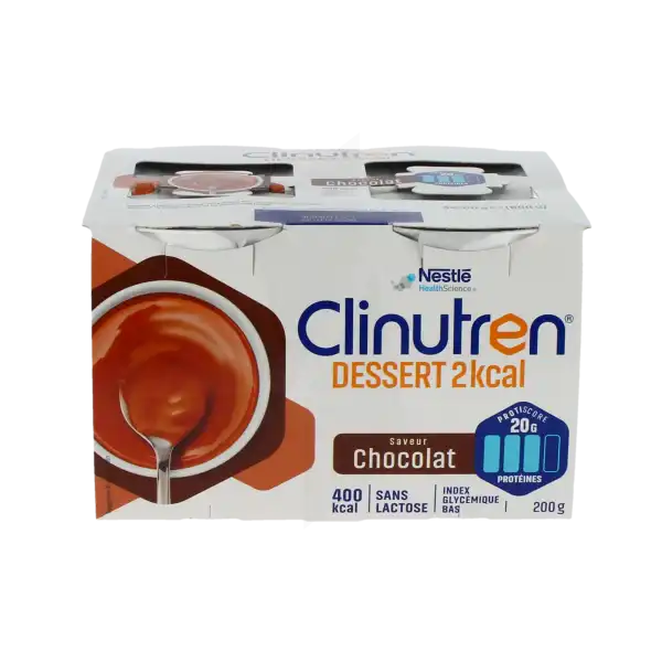Clinutren Dessert 2.0 Kcal Nutriment Chocolat 4 Cups/200g