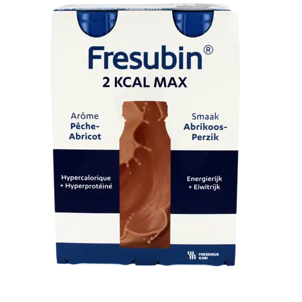 Fresubin 2 Kcal Max Nutriment Pêche Abricot 4bouteilles/300ml