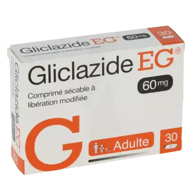 Gliclazide Eg 60 Mg, Comprimé Sécable à Libération Mofifiée à Abbeville