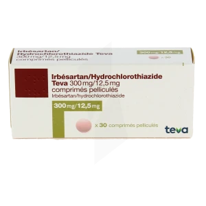 Irbesartan Hydrochlorothiazide Teva 300 Mg/12,5 Mg, Comprimé Pelliculé