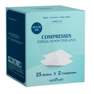 Santecare Compresse St N Tiss 10 X 10 Cm 25sachet De 2