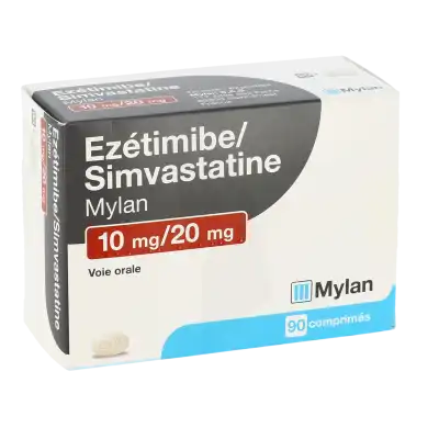Ezetimibe/simvastatine Viatris 10 Mg/20 Mg, Comprimé à Nice