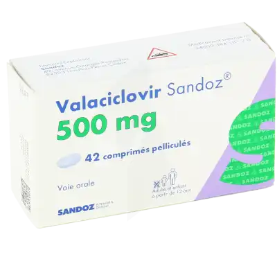 Valaciclovir Sandoz 500 Mg, Comprimé Pelliculé à Angers