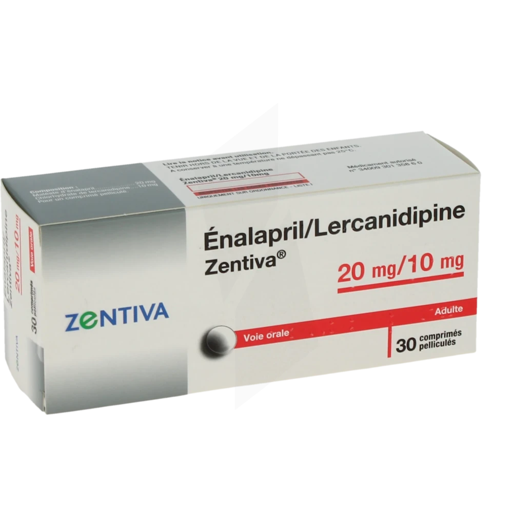 Rocade Enalapril lercanidipine Zentiva 20 Mg 10 Mg Comprime Pellicule MALEATE D ENALAPRIL
