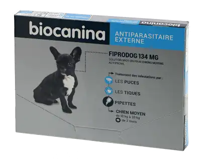 Biocanina Fiprodog 134mg Solution Pour Spot-on 3 Pipettes/1,34ml à Ris-Orangis