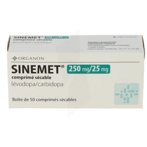 Sinemet 250 Mg/25 Mg, Comprimé Sécable