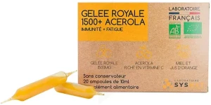 Sysnat Gelée Royale 1500mg + Acérola Bio 20 Ampoules De 10ml