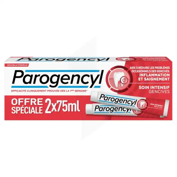 Parogencyl Pâte Dentifrice Soin Intensif Gencives Menthe 2t/75ml