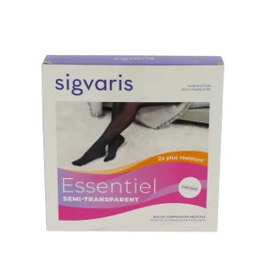 Sigvaris Essentiel Semi-transparent Bas Auto-fixants Po Femme Classe 2 Dune Small Normal