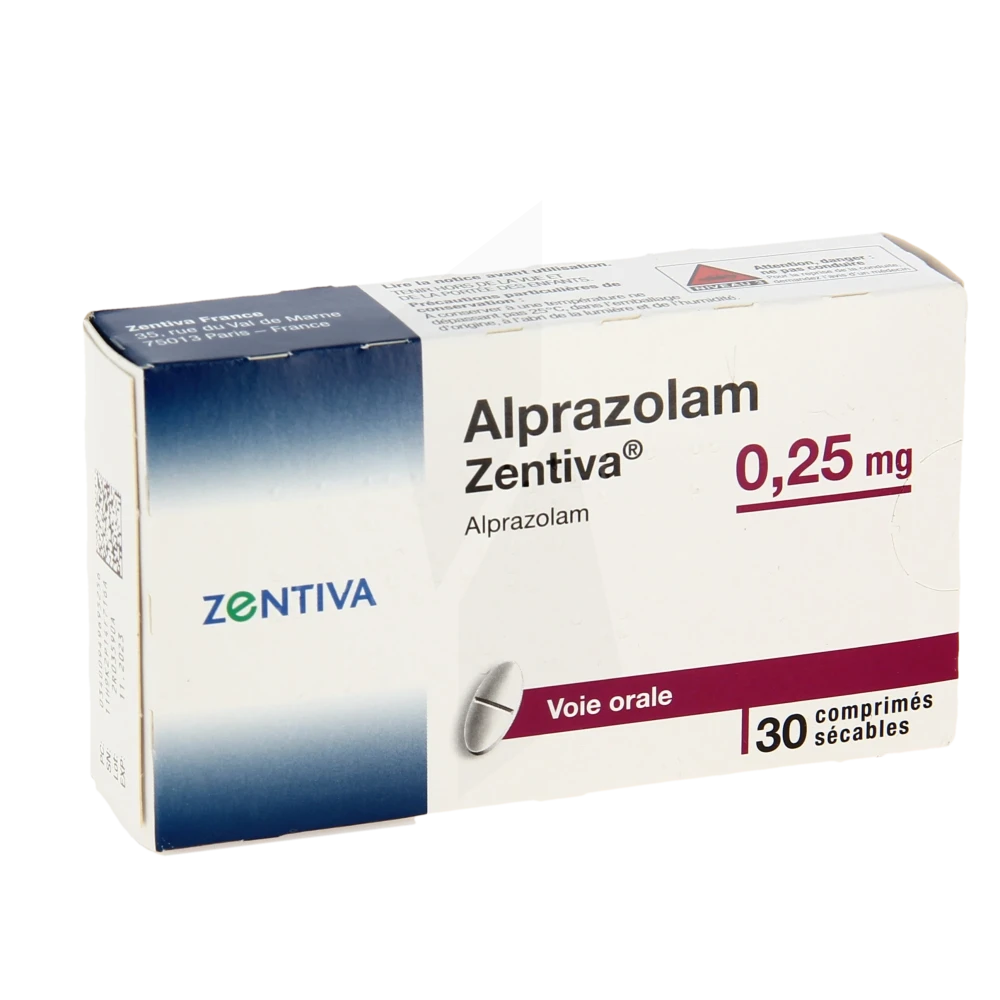 Alprazolam Zentiva 0,25 Mg, Comprimé Sécable
