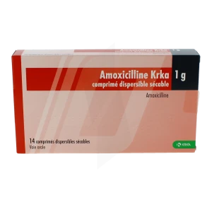 Amoxicilline Krka 1 G, Comprimé Dispersible Sécable