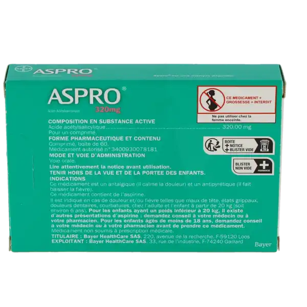 Aspro 320 Mg, Comprimé