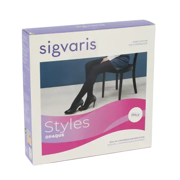 Sigvaris Styles Opaque Bas Auto-fixants  Femme Classe 2 Noir Small Normal