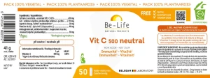 Be-life Vitamine C 500 Neutral Gélules B/50