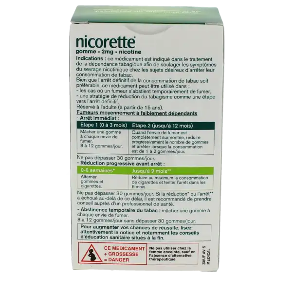 Nicorette Fruits 2 Mg Sans Sucre, Gomme à Mâcher Médicamenteuse édulcorée Au Xylitol Et à L'acésulfame Potassique
