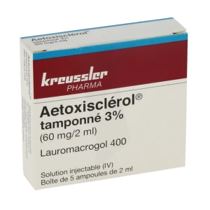 Aetoxisclerol 3% (60 Mg/2 Ml), Solution Injectable