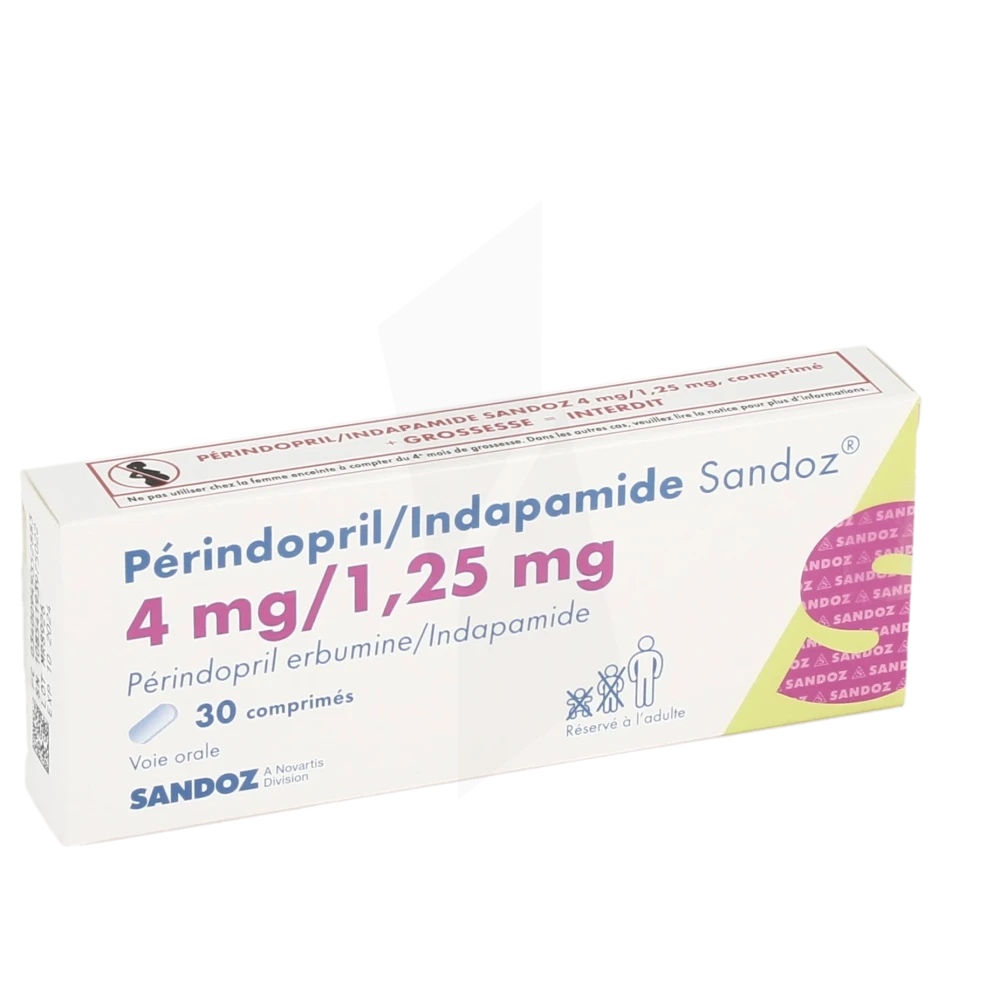 Perindopril/indapamide Sandoz 4 Mg/1,25 Mg, Comprimé