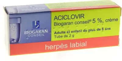 Aciclovir Biogaran Conseil 5 % Cr T/2g à Concarneau