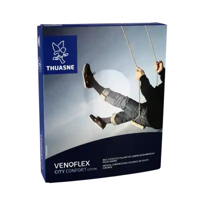Thuasne Venoflex City 2 Bas Antiglisse Confort Homme Coton - Noir T1n à Bordeaux