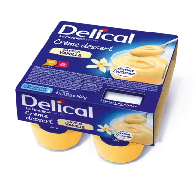 Delical Crème La Floridine Hp Hc Nutriment Vanille 4pots/125g à SAINT-PRIEST