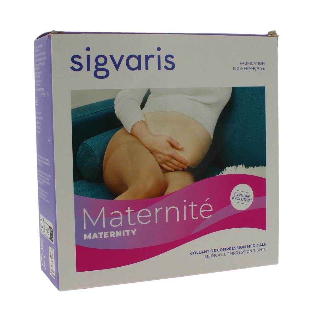 Sigvaris Maternité Collant Maternité Transparent Classe 2 Femme Noir Long L