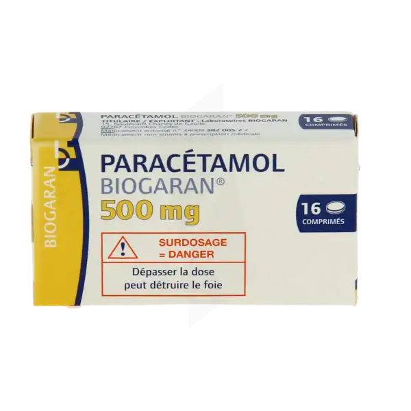 Paracetamol Biogaran 500 Mg, Comprimé