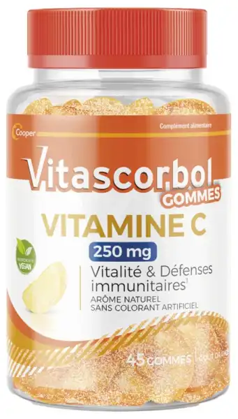 Vitascorbolgommes Vitamine C 250mg Gommes Pot/45