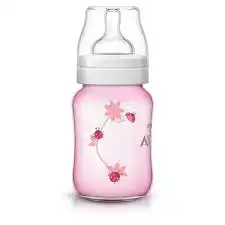 Avent Natural Biberon Classic + Rose Coloré 260ml