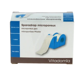 Vitadomia Sparadrap Microporeux 2,5cmx5m Dévidoir