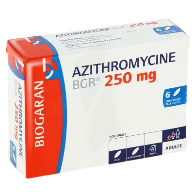 Azithromycine Bgr 250 Mg, Comprimé Pelliculé à LE LAVANDOU