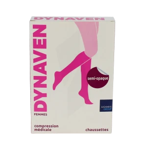 Dynaven Semi-opaque Chaussettes  Femme Classe 2 Beige Small Normal-
