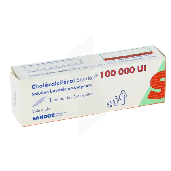 Cholecalciferol Sandoz 100 000 Ui, Solution Buvable En Ampoule