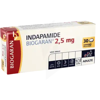 Indapamide Biogaran 2,5 Mg, Comprimé Pelliculé à Bassens
