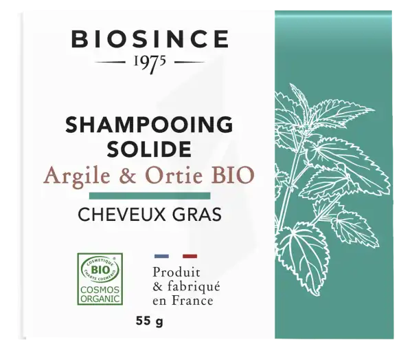 Biosince 1975 Shampooing Solide Argile Ortie Bio Cheveux Gras 55g