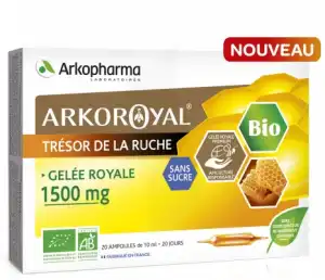 Arkoroyal Gelée Royale Bio Sans Sucre 1500mg Solution Buvable 20 Ampoules/10ml à Saint-Léger-du-Bourg-Denis