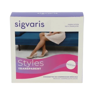 Sigvaris Styles Transparent Chaussettes  Femme Classe 2 Beige 120 Large Normal