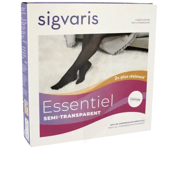 Sigvaris Essentiel Semi-transparent Bas Auto-fixants  Femme Classe 2 Dune Small Normal