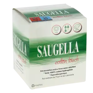 Saugella Cotton Touch Serviette Périodique Avec Ailettes Jour B/14 à GRENOBLE