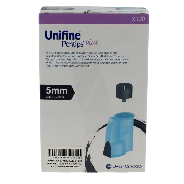 Unifine Plus Aiguille Avec Désadaptateur Pour Stylo 5mm B/100