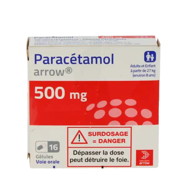 Paracetamol Arrow 500 Mg, Gélule