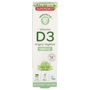 Superdiet Vitamine D3 Végétale 1000 Ui Solution Buvable Fl Compte-gouttes/20ml