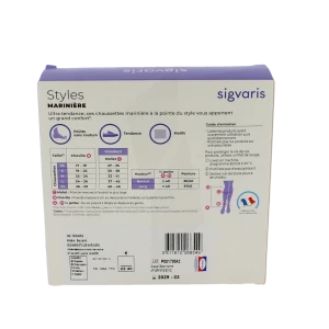 Sigvaris Styles Marinière Chaussette Classe 2 Femme Marine/blanc Long S
