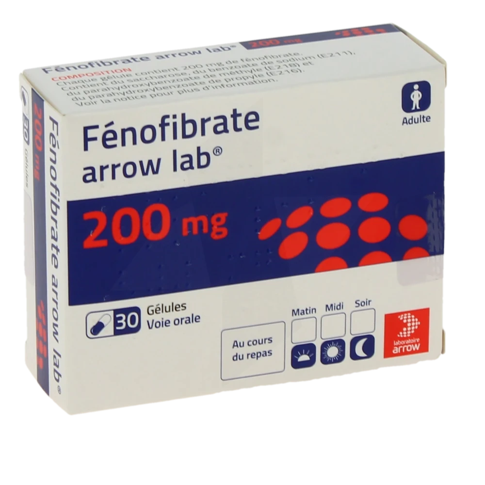 Fenofibrate Arrow Lab 200 Mg, Gélule