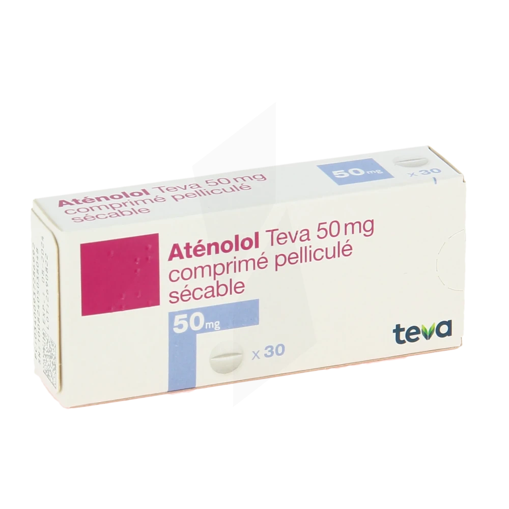 Atenolol Teva 50 Mg, Comprimé Pelliculé Sécable