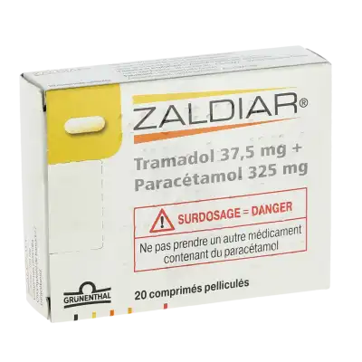 Zaldiar 37,5 Mg/325 Mg, Comprimé Pelliculé à Bassens