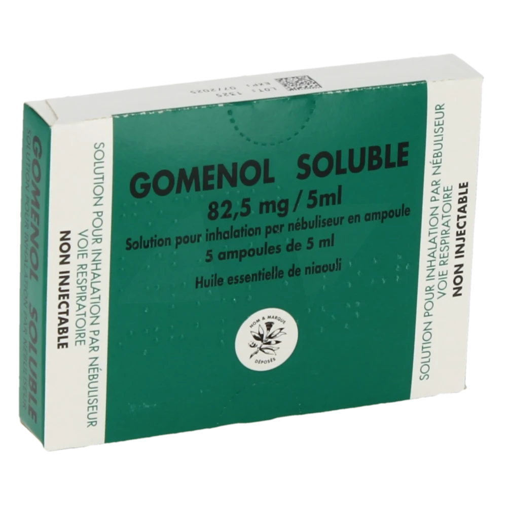 Gomenol Soluble 82,5 Mg/5 Ml, Solution Pour Inhalation Par Nébuliseur En Ampoule