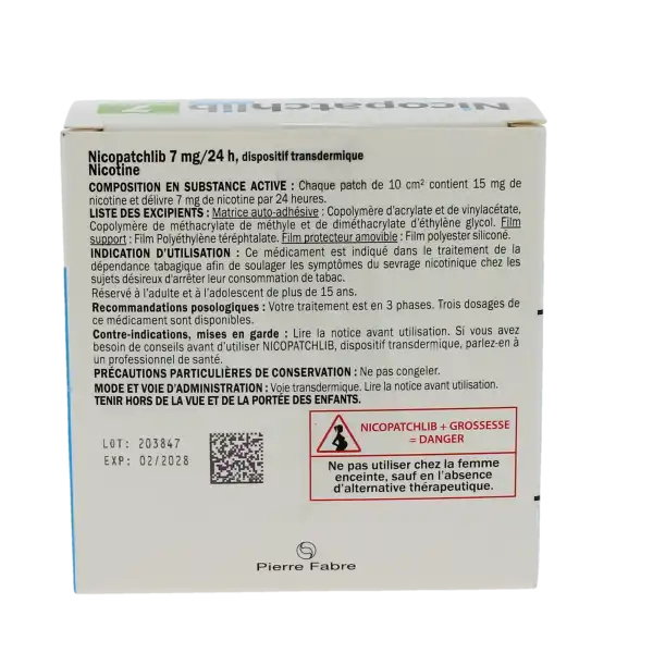 Nicopatchlib 7 Mg/24 Heures, Dispositif Transdermique
